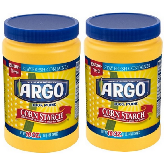 Argo 100% Pure Corn Starch 16 oz.,Each Canister(2 Pack)