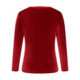thumbnail image 4 of GigrtiJin Basic Tops for Woman Long Sleeved Round Neck Solid Color Pullover Blouse Casual Loose Plus Size Shirts, 4 of 6