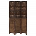 thumbnail image 4 of vidaXL Room Divider 3 Panels Dark Brown Solid Wood Paulownia, 4 of 7