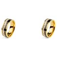 thumbnail image 1 of QualitChoice Ring Roman Numerals Jewelry Fashion Carbon Wedding Charm Couple Inlay Polished Rings Simple Personality Golden Golden 8# 2Set, 1 of 6