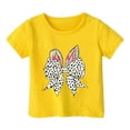 thumbnail image 2 of Hiijoy Toddler Girl's Easter T Shirt Bow Printed Short Sleeve T-Shirt Child Casual Tshirt, 2 of 3