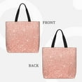thumbnail image 3 of Naloa Rose Gold Glitter Tote Bag for Women, Foldable Tote Bag With Zipper, Large Shoulder Bag, Top Handle Handbag for Travel, Work, Shopping, 3 of 9