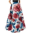 thumbnail image 2 of Nmnitkp Skirts for Women Stylish Prints Women's Flowy Maxi Skirt Summer Pleated High Waisted Casual Long Skirts with Pockets, 2 of 3