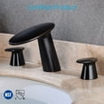 thumbnail image 5 of Wovier Oil Ru bbed Bronze 8-16 Inch Widespread Waterfall Bathroom Sink Faucet with Supply Hoses,Two Handle Three Hole Lavatory Faucet,Basin Mixer Tap with Pop Up Drain,Black, 5 of 7
