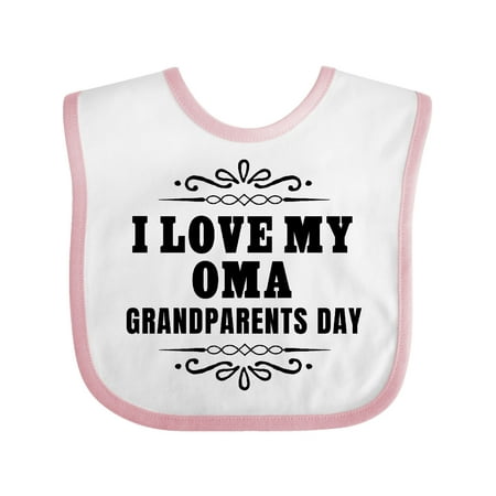 

Inktastic Grandparents Day I Love My Oma Gift Baby Boy or Baby Girl Bib