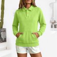 thumbnail image 4 of WUSUOWEI Womens V Neck Long Sleeve Sweatshirt Bottom Tops Lightweight Dressy Casual Business Basic Pullover Top with Pockets 2026 Fall Winter Outfits M, 4 of 6