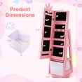 thumbnail image 3 of Costway Kids Jewelry Cabinet with Full-Length Mirror Foldable Drawer Anti-toppling System Pink, 3 of 10