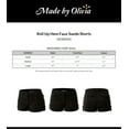 thumbnail image 2 of Made by Olivia Women's Roll Up Hem Faux Suede Shorts, 2 of 7