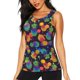 thumbnail image 1 of Balery Colorful Pineapples1 Camiseta sin mangas estampada ligera para mujer, tops de entrenamiento sin mangas, camisetas de yoga transpirables de secado rápido.-XX-Large, 1 of 7