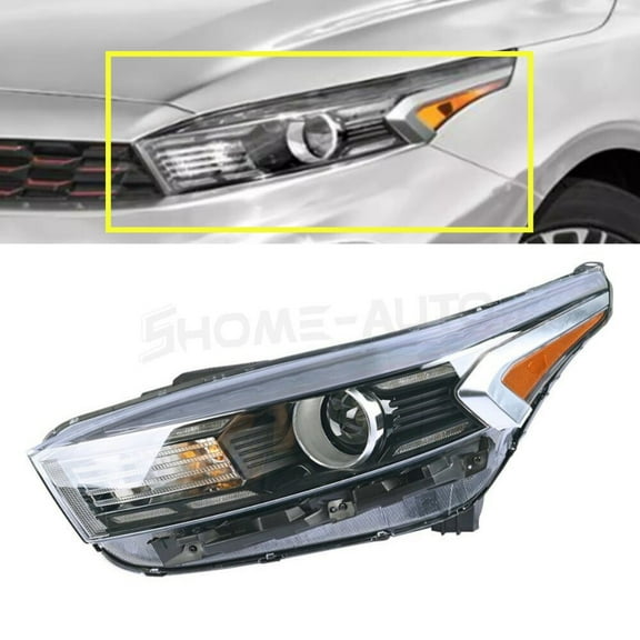 Halogen Projector Headlight For 2022 2023 Kia Forte W/ LED DRL Driver Left Side
