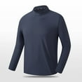 thumbnail image 1 of AherBiu Plus Size Mens Stretch Long Sleeve Shirts Turtleneck Causal Quick-Drying Pullover Fall Outdoor Athletic Tops, 1 of 8