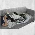 thumbnail image 6 of Ying Yang Soft Flannel Fleece Throw Blanket, Stars and Moon Design Starry Night Sky Peace Magic Boho, Cozy Plush for Indoor and Outdoor Use, 50" x 70", Black and White, by Ambesonne, 6 of 6