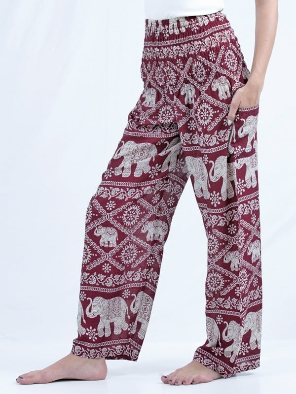Boho Casual Pants. Women's Boho Soft Loose Casual Elastic Waist Harem