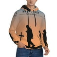 thumbnail image 2 of Wukai Anzac Day Print Men Hoodies Fleece Sweatshirts Long Sleeve Sweaters Pullover Fall Outfits Winter Clothes-Large, 2 of 7