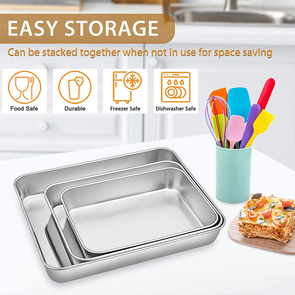 VeSteel Rectangular Baking Pan Set of 3 photo 4