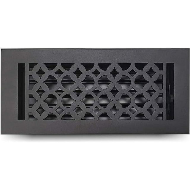 Prima Decorative - Cast Aluminum Floor Register with Unique Design for Floors, Walls and Ceilings, Floor Registers 4x10 Inches Model VR-100 Black Matte