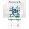 thumbnail image 6 of No Hook Shower Curtains with Snap in Liner, Teal Blue Turtle Coastal Fabric Shower Curtain, Vintage Stripe Botanical Beach Double Layers & See-Through Top Window Bathroom Curtains 72''x84'', 6 of 6