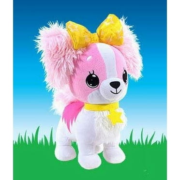 Little Bow Pets St￭ Animals - Large Soft Fluffy Plush Blue Puppy Dog Heart Bow Pet With Purple Sparkle Surprise Bow - 2 Surprise Toys Inside Bow
