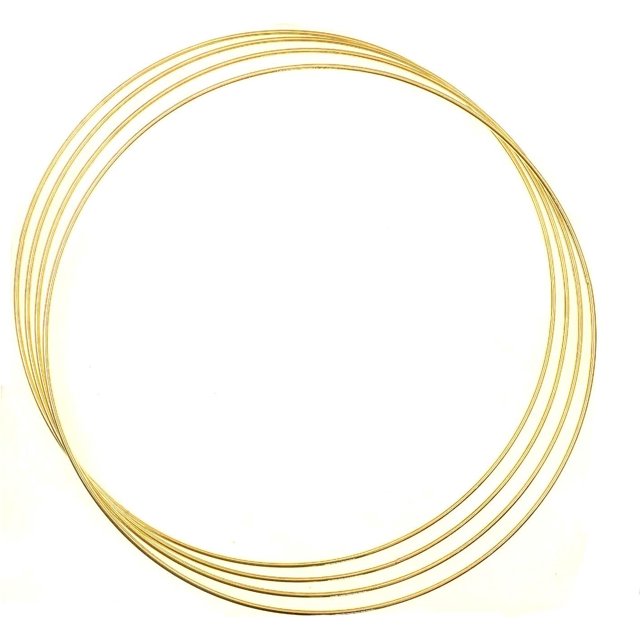 JZK 4 x Large Gold Metal Hoops for Crafting 35cm Macrame Rings Metal Rings for Craft 14 inch Dream Catcher Hoops, Floral Wreath Ring, Wall Hanging Decor