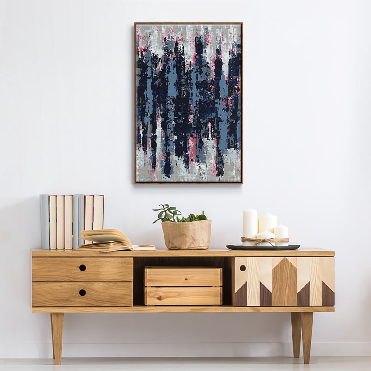 Veiled Heat Framed Premium Gallery Wrapped Canvas - Ready to Hang - 27 x 41 - Walnut Floating Frame