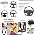 thumbnail image 5 of HUISEFOR 15 Packs Cow Print Bow Car Seat Cover Full Set Scratch-Resistant Including Steering Wheel Cover, Belt Cover, Breathable, Non Slip, Easy Installation, Fit for Most Cars, Auto, SUVs, 5 of 7