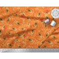 thumbnail image 2 of Soimoi Orange Poly Georgette Fabric Watercolor Floral Print Sewing Fabric BTY 42 Inch Wide, 2 of 3