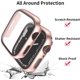 thumbnail image 3 of Hard PC Case with Screen Protector Compatible for Apple Watch Series 7 41mm, Full Edge All Around Protective Bumper Anti-Scratch Frame Cover for iWatch Smartwatch Accessorie, Clear/Rose Gold, 2 Pcs, 3 of 5