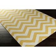 Art of Knot Laughlin Hand Woven Chic Chevron Flatweave Wool Area Rug, Gold