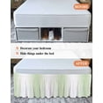 thumbnail image 7 of Light Green Ombre Wrap Around Bed Skirts for California King Bed 16" Drop,Bed Skirt with Adjustable Elastic Belt Dust Ruffle Bed Valance for Bedroom Hotel Modern Gradient Abstract Art Bed Frame Cover, 7 of 7