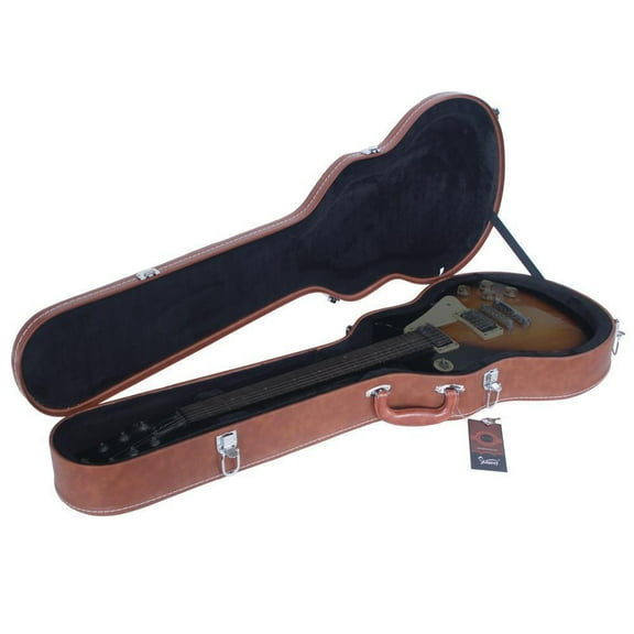 Electric Guitar Storage Box Lockable String Instrument Storage Case with Leather Handle and Deluxe Plush Interior