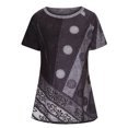 thumbnail image 3 of Fesfesfes Tunic Tops Women Casual Printed Short Sleeve Round Neck Pullover Blouse T-shirt Tops Short Sleeve T Shirts for Women 3XL(US:14), 3 of 5