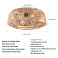 thumbnail image 5 of Miumaeov Modern Rattan Caged Flush Mount Ceiling Fans and Smart Remote Control Bamboo Low Profile Ceiling Fan for Kitchen Bedroom Living Room, 5 of 17