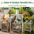 thumbnail image 7 of Y&M 2-Tier Outdoor Side Table, HIPS Waterproof Patio End Table for Adirondack Chair, Square Accent Table, Dark Gray, 7 of 7