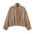 thumbnail image 6 of Norvella Womens Oversized Sweatshirt Houndstooth Print Mock Neck Long Sleeve Drawstring Hem Relaxed Fit Pullover Fall Casual Top, 6 of 9