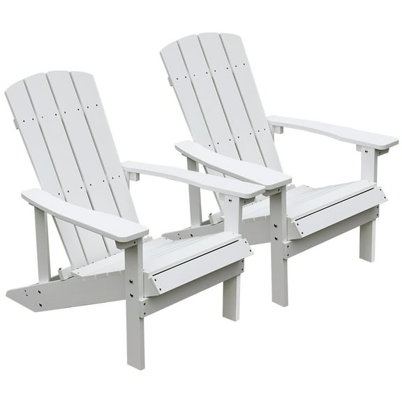 White Outdoor Loungers Set Of 2 MMTX Patio Chair Set For Deck Outside Pool Garden