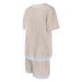 thumbnail image 4 of Boys Clothes 2-Piece Casual Street Style Beige Kids Short Sleeve Shirts and Shorts Sets Teen Boys Summer Outfits 8-9 Years, 4 of 8