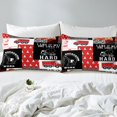 thumbnail image 4 of YST Ensemble de Draps de Lit Camion de Construction Rouge Draps Voiture de Construction pour Enfants Ados, Ensemble de Draps Rétro Camion Excavatrice Rustique Carreaux Buffalo Patchwork Drap-Housse Supérieur avec 2 Taies d'Oreiller, Très Grand, 4 of 5
