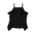 thumbnail image 2 of Blusa con volantes laterales bar III para mujer negro XS, 2 of 2