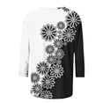 thumbnail image 6 of 3/4 Length Sleeve Womens Tops Floral Print Crewneck Loose Fit Dressy Casual Shirts Spring Summer Blouse Going out Top, 6 of 6