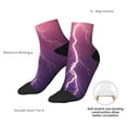 thumbnail image 4 of Goofa Thunderstorm Violet Purple Pattern Non Slip Socks with Grips for Elderly, Crew Socks Yoga Hospital Socks Cushioned Sole Gripper Socks for Men Women, 4 of 5