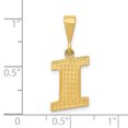 thumbnail image 3 of 14k Yellow Gold Polished Texture Finish Letter I Initial Charm Pendant, 3 of 3