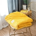 thumbnail image 6 of Fleece Throw Blanket for Couch – 3D Ribbed Jacquard Soft and Warm Decorative Fuzzy Blanket – Cozy, Fluffy, Plush Lightweight Yellow Throw Blankets for Bed, Sofa, 59x79 inches, 6 of 8