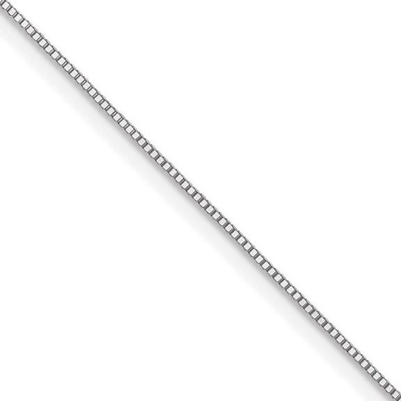 Auriga Fine Jewelry 10K White Gold .5 mm Box Chain Necklace for Women 16"