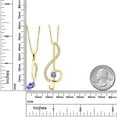 thumbnail image 2 of 18K Yellow Gold Plated Silver Blue Tanzanite Treble Clef and Eighth Note 2 Pcs Music Pendant Necklace Jewelry Set for Women By Keren Hanan (0.95 Cttw, December Birthstone, Oval 6X4MM, Round 3MM), 2 of 6