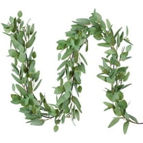 5.5Ft Seeded Eucalyptus Garland, Artificial Vines Faux Eucalyptus Leaves Table Garland Artificial Eucalyptus Garland Greenery Wedding Backdrop Arch Wall Decor