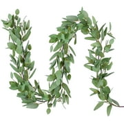 Eastjing 5.5Ft Seeded Eucalyptus Garland, Artificial Vines Faux Eucalyptus Leaves Table Garland Artificial Eucalyptus Garland Greenery Wedding Backdrop Arch Wall Decor