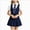 Z001-Dark Blue, variant on WXFAZCVU Girls 2 Piece Outfits Long Sleeve Patchwork Shirt and Skirt School Clothes Set Size 10 Years