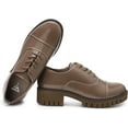 thumbnail image 6 of JABASIC Women Platform Oxford Shoes Mid Heel Lace-up Oxfords (6,Brown), 6 of 6