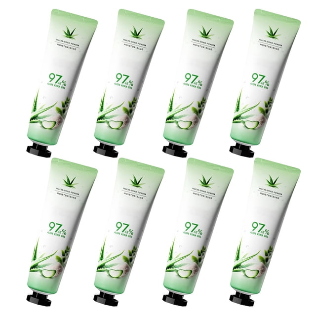 8 geles de aloe vera para rostro y cuerpo hidratantes, tamaño de viaje, gel de aloe vera puro, hidratante facial para todo tipo de piel, no pegajoso, de larga duración, refrescante, hidratante, gel de