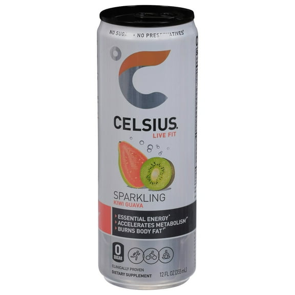 Celsius Zero Sugar Sparkling Energy Drink - Kiwi Guava - 12 oz- Pack of 2